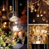 Candle Holders Clear Glass Hanging Candlestick Terrariums Tea Light Wedding Party Home Decor Drop Delivery Garden Dh0Ts