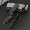 CK6280 Cuchillo plegable de bolsillo 8CR13MOV BLADA NEGRA PIELLA Fibra de carbono Mango de senderismo de supervivencia para acampar al aire libre con caja minorista