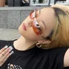 Güneş Gözlüğü 2023 Oval Y2K Kadın Rimless Marka Tasarımcı Punk Wrap Retro Güneş Gözlükleri İçi Boş Çıkış Buhar Feminino