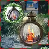 Kerstdecoraties voor thuislantaarn Led kaarsenthee Lichtkaarsen Kaarsen Xmas Tree Ornamenten Santa Claus Sneeuwman Lamp Jaar Gift Drop Deli DHHMC