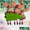 Kerst Decoraties 1Pc Diy Naam Familie Kerstboom Snuisterij Decoratie Ornament Elanden Herten 2022 Vakantie L3 Drop Levering Huis Tuin Fe Dh4Ed