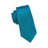 Bow Ties Hi-Tie Blue Plaid Silk Jacqurare Woven Mens Set For Men Necktie Pocket Square Cufflinks Tie Gravata SN-1610