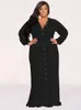 プラスサイズのドレス女性服エレガントなカジュアルドレス長袖ソリッド冬のワンピース卸売ドロップ