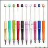 Stylos à bille Creative Add A Bead Diy Pen Original Perlé Personnalisable Lampe Travail Artisanat Outil D'écriture Drop Delivery Office School Bus Otdbu