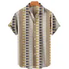 남성용 캐주얼 셔츠 3D 잘 생긴 남자 스타일 인상적인 하와이 인쇄 색상 패턴 칼라 빈티지 옷 여름