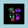 Verres à vin Lumineux Bière Tasse Haute Luminosité Verre Lumières D'eau Colorf Led Tasses À Boire Fête Bar De Nuit Tasses Valentine Cadeau 6 4Jc Otbiv