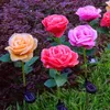 Flower Solar Lights Outdoor Upgraded Realistic LED Powered Rose Stake Waterproof Decorative For