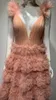 Casual Dresses Women Luxury Pink Evening Party Dress Elegant Vintage Mesh Lace Ball Gown Formella nattklänningar Prom Vestidos