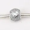 Pärlor Autentiska 925 Sterling Silver Love Heart Full Crystal Round Pärla för original Charm Armband Bangles Jewelry