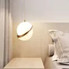 Pendant Lamps Nordic Simple Light Bedroom Bedside Postmodern E27 Bulbs Restaurant Bar Clothing Store Half Moon Ball Hanging Lamp