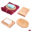 Party Favor Natura Wooden Bathroom Shower Soap Box Dish Storage Plate Drain Tray Holder Case For Bath Drop Delivery Home Garden Fest Dhsjt