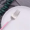 Dinnerware Sets Pink Silver Cutlery Set Stainless Steel Western Fork Spoon Knive 4Pcs Kitchen Tableware Eco Friendly Flatware