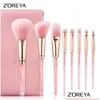 Makeup Brushes 8st Pink Crystal Foundation concealer Blusher Make Up Brush Set Super Soft Synthetic Hair Cosmetic Tools Drop Delive Dheaj