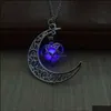 Colliers pendentif brillant dans le collier ras du cou sombre Collares bijoux livraison directe pendentifs Dhc1T