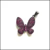 Charms 5pcs Butterfly Charm для женских ювелирных украшений, изготовленный MticoLor Cubic Circonia Pave Pave Coolcle Diy Accessessy Supplage otwxt otwxt otwxt otwxt