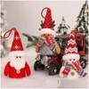 Juldekorationer ornament Santa Claus Snowman Elk med LED -l￤tt handgjorda Xmas Tree Pendents Tabell Holiday DecorChristmas Drop DHHFM