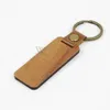 Koa Walnut Wood Luxury Blank Wood Keychainsストラップ携帯電話チャームキーチェーン豪華なレザー教師用車両メタルキーリングキーホルダー