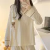 Damen-Nachtwäsche, koreanischer Stil, Damen-Pyjama-Sets, Frühlings-Herbst-Langarm-Bär-Druck-Nachtwäsche, lose, elegante Pyjamas, weiblich, Freizeit, 2-teilig