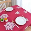Table Cloth Christmas Red Snow Dining Cover Rectangle Round Tablecloths Desktop For Restaurant Household Decoration