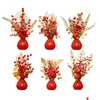 Decorative Flowers Wreaths Flower Basket Ornament Decor Resin Vase Artificial Potted For Wedding Drop Delivery Home Garden Festive Dh2Bu