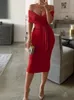 Women's Jumpsuits & Rompers Sexy Off Shoulder Wrap Lace-up Blouse And Mid Skirt Set Office Elegant Outfit Summer Women Fashion Solid Bodycon