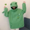 Women's Hoodies & Sweatshirts Kawaii Frog Hoody Hoodie Women Funny Embroidery Letter Hooded Fleece Winter Harajuku Streetwear Oversized Trac