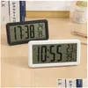 Orologi da parete Grande Sn Sveglia LCD Nordic Minimalista Digitale Camera da letto silenziosa Desktop Elettronico Home Office Decorazioni per scrivania Drop Del Dhvin