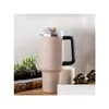 Mugs Big Size 40Oz Stainless Steel With Handgrip And Lid Double Wall Insated Vacuum Cup Maintains Cold Heat Ice For Hours Drop Deliv Dhrwh