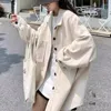 Women's Blouses Jacket Woman Oversized Long Solid Cardigan Outerwear Ladies Autumn Casual Coat Fashion Loose Top Koreaanse stijl Streetwear