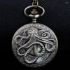 Pocket Watches 20st Free Ship Octopus Hollow Half Quartz Watch Steampunk Black med halsbandskedjan gåva för barn