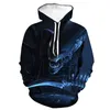 Moletons masculinos Moda Alien 3D Imprimir esporte Casual Capuz Solgover pulôver hip Hop Hoodie masculino masculino roupas de casaco