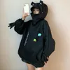 Women's Hoodies & Sweatshirts Kawaii Frog Hoody Hoodie Women Funny Embroidery Letter Hooded Fleece Winter Harajuku Streetwear Oversized Trac