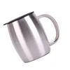 Tasses 1Pc Tasse À Café En Acier Inoxydable Durable Tasse À Café Avec Couvercle Argent