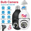 LED -glödlampor 5G WiFi -kamera PTZ IP -kamera i full färg natt Visionövervakningskameror AI Human Detect 4x Digital Zoom Home CCTV Security Cam