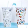 Mugs 24Oz/710Ml Christmas Halloween Mug Colorchanging Water Cup Coldchanging Drink St Fruit Tea Pp Temperaturesensitive Plastic Cups Dhxbt