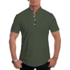 Men's T Shirts Solid Color Shirt For Men Summer Breathable Short Sleeve Tees Tops Slim Stand Collar T-shirt Pullovers Mens Clothing