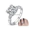 Cluster Rings 925 Sterling Sier Geometric Real Moissanite Diamond Ladies Ring kan klara testet High Jewelry Par Wedding Drop Deli Dhcev