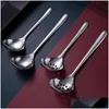 Spoons Stainless Steel Spoon Public Single Kitchen Pot Filter High Quality Steels Kitchenware Set Drop Delivery Home Garden Dining B Dh9Kk