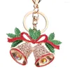 Рождественские украшения колокольчика для брелок женщин с кафеткой для ключа кольцо сумочка подвеска