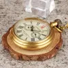 Orologi da tasca Orologio meccanico automatico con numeri romani in ottone di lusso Orologio pendente a carica automatica vintage di alta qualità con catena