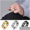 Anillos de racimo Anillo unisex Superficie lisa Giro Simple Mujeres Hombres Dedo Gota Entrega Joyería Dhrcm