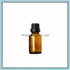 F￶rpackningsflaskor Amber Green Blue Clear Glass Essential Oil Subbottle per flaska med Antitheft LID Innerstopp 10 ml Drop Leverans otokq