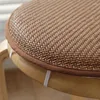 Pillow Stool Round Non-Slip Printing Padded Outdoor Dining Chair Rattan Mat Sponge Home Decor Simple Ice Silk Floor S 1P