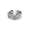 Cluster Ringe Mtilayer Webseil Mode Persönlichkeit Frauen Offener Ring Sterling Silber 925 Schmuck Geflochtene Twisted Wide Band Drop Deli Dhdig