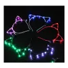 Itens de novidade gato orelha led band de cabana banda de cabelo leve aniversário de casamento acessórios de festa de cabeça de máscaras decorações fofas 5yk otiuw