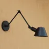 Duvar lambaları IWHD Golden Vintage LED Hafif Wandlamp Retro Salıncak Uzun Kol Lambası Edison Sconce Loft Endüstriyel Stil