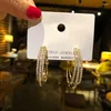 Hoop Earrings Luxury Temperament Set Rhinestone Large Circle Female C-shaped Fashion Party Jewelry Accessories