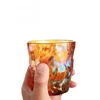 와인 잔 300ml/350ml 참신 빙하 디자인 홈 드링크 워터 유리 컵 무연 사무실 주스 머그잔