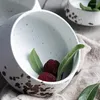Platos Plato de cena de cerámica creativo japonés Overglaze escritorio Ramen Bowl sala de estar cuencos de ensalada de frutas accesorios de cocina