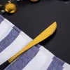 Flatware Sets Quality Romantic Western-style Metal Gold Plated Cutlery Kits Portugal Talher Set Faqueiro Inox Dinner Knife